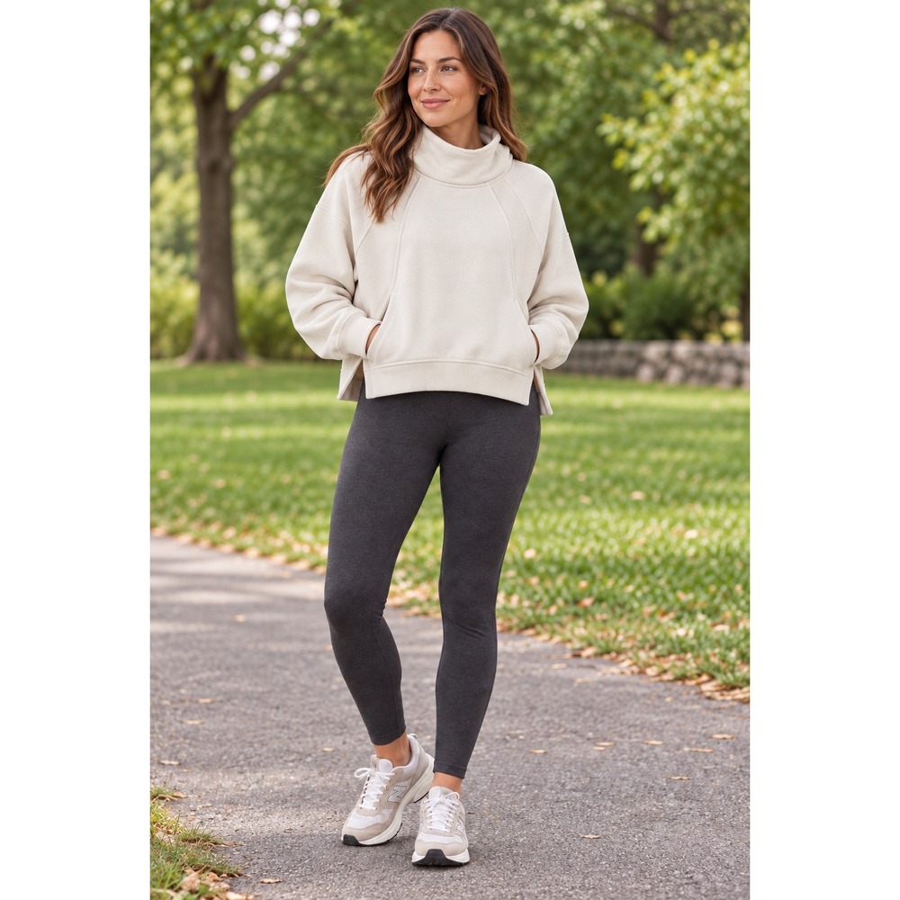 Lululemon Scuba Oversized Funnel Neck Pullover White Opal M/L LW3DUGS